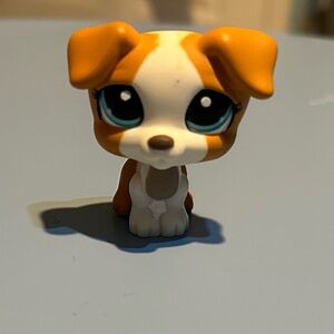 Littlest Pet Shop 1093 Brown and White Jack Russell Dog